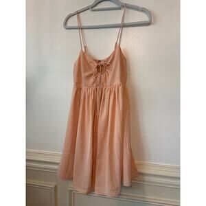 Abercrombie & Fitch peach tie-front babydoll mini dress XS